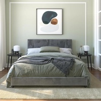 Wayfair Wade Logan Dark Gray Velvet King Bed