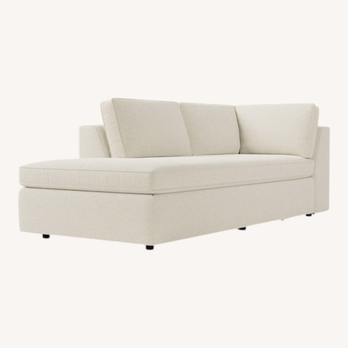 Used West Elm Harris White Fabric Chaise Lounge for sale on AptDeco