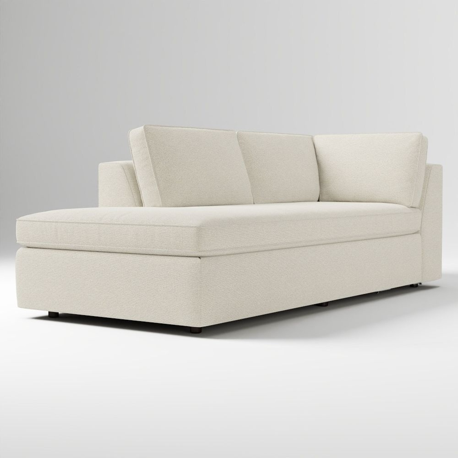 West Elm Harris White Fabric Chaise Lounge - image-4