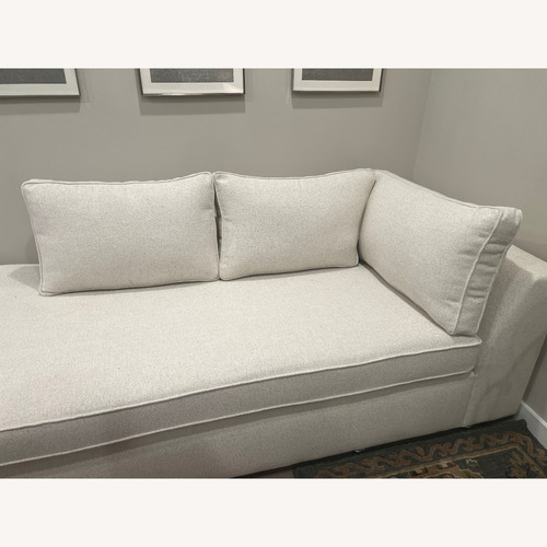 Used West Elm Harris White Fabric Chaise Lounge for sale on AptDeco