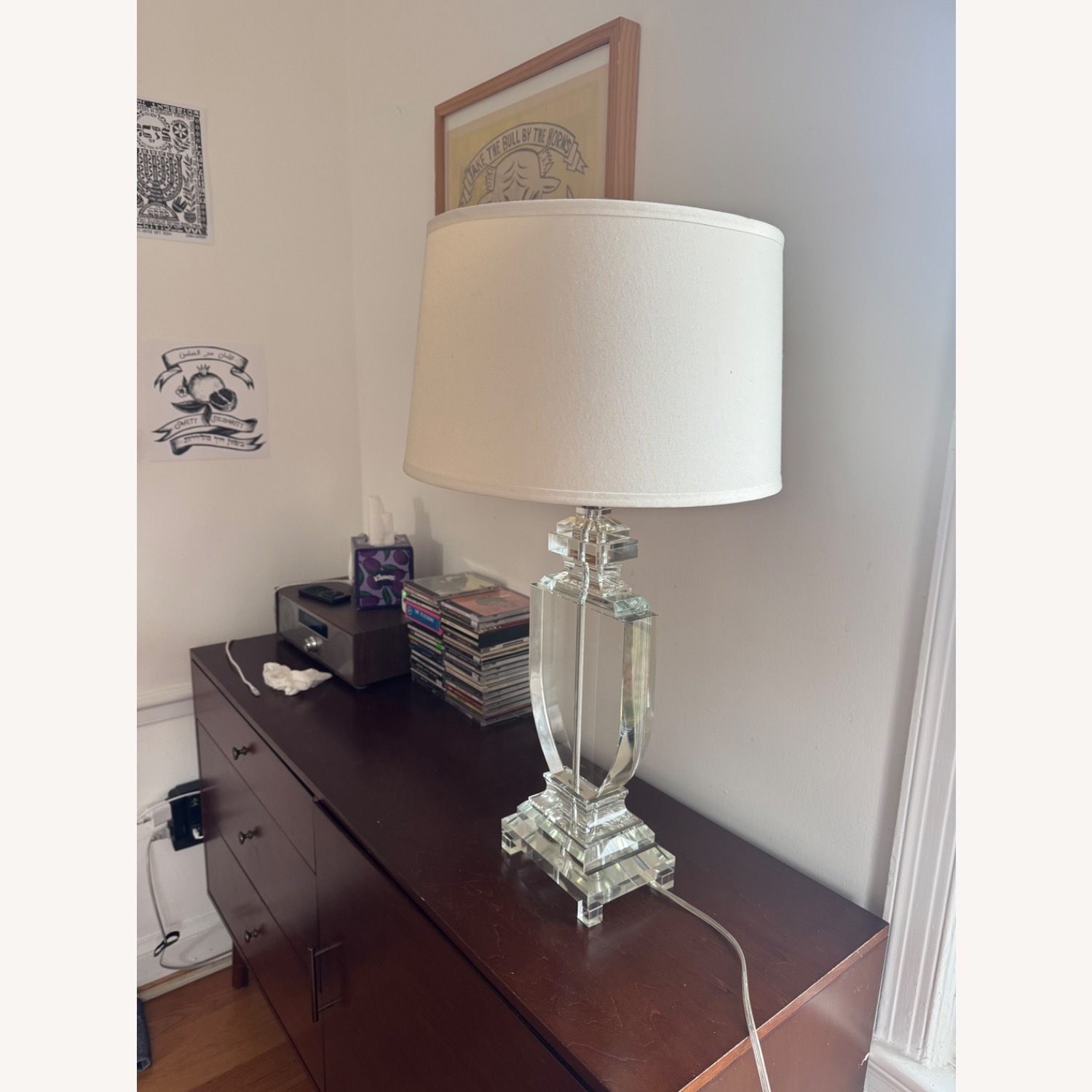 Crystal Flat Urn Table Lamp - image-2
