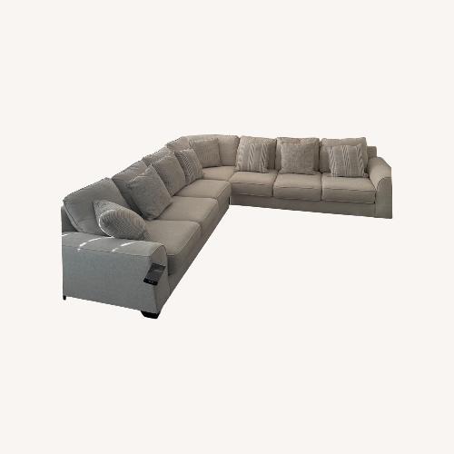 Used White Fabric 3+ Piece Sectional for sale on AptDeco