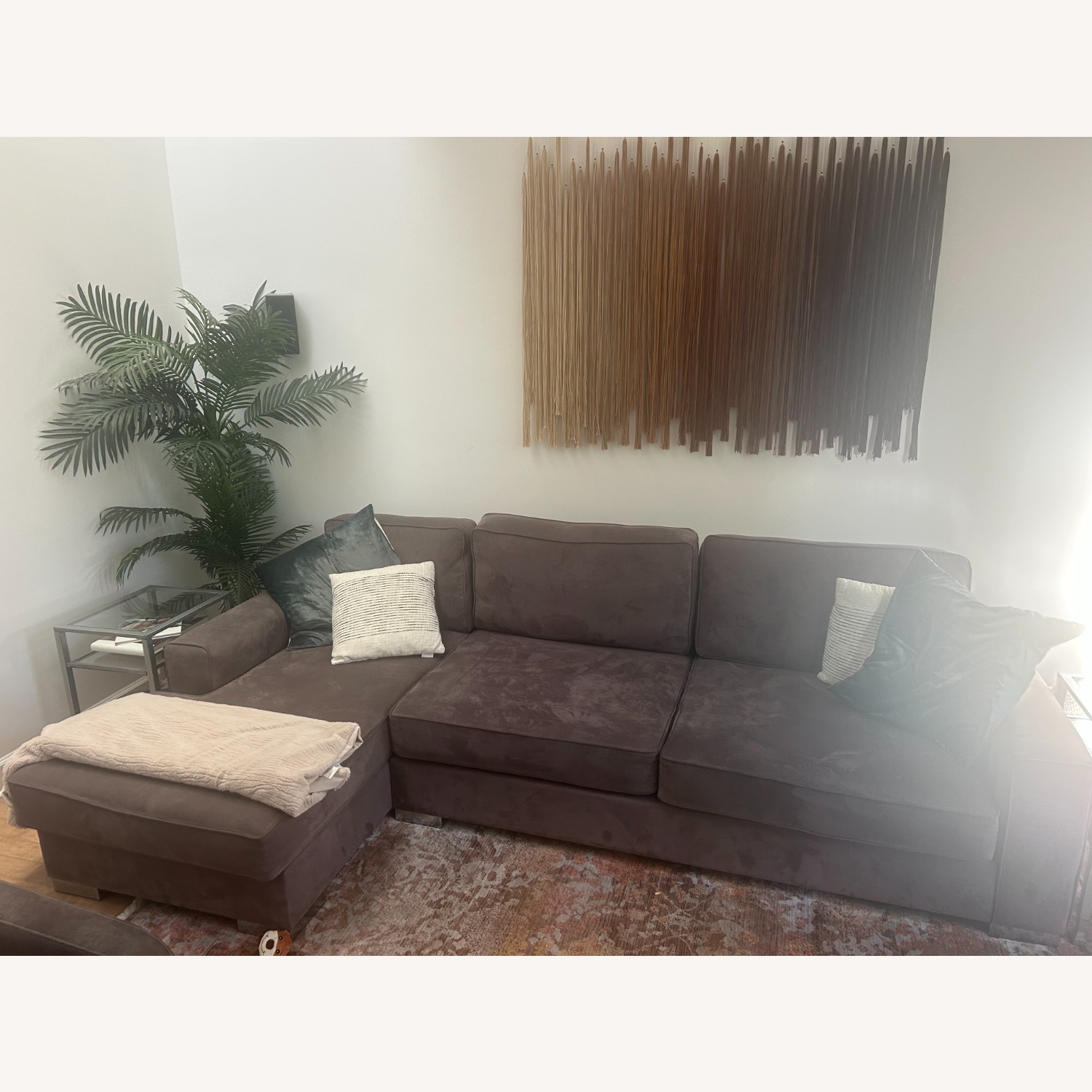 Dark Gray Microsuede 3 Piece Sectional - image-3