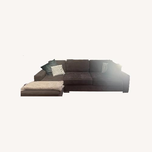 Used Dark Gray Microsuede 3 Piece Sectional for sale on AptDeco