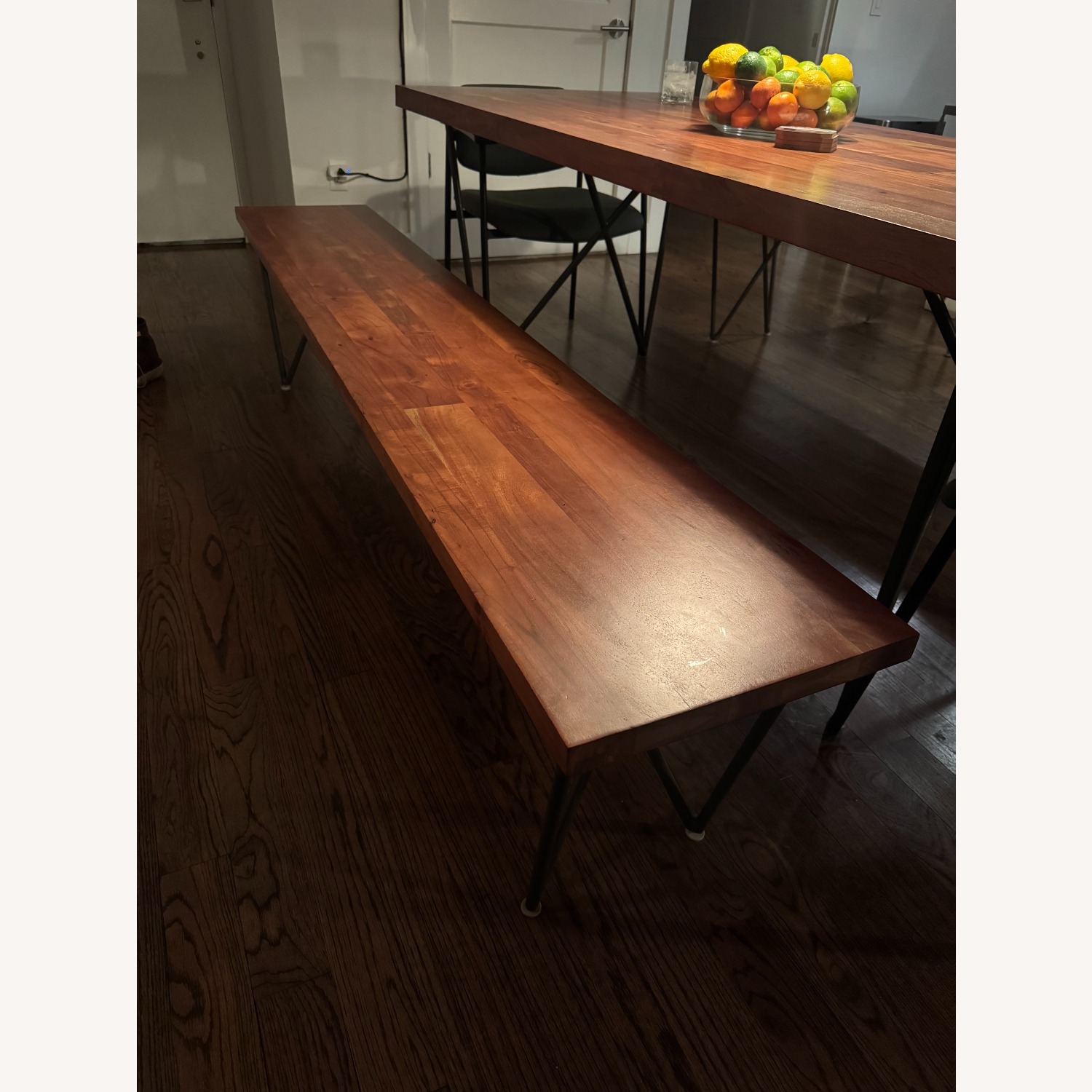 CB2 Dylan 80" Dark Brown Wood Bench - image-2