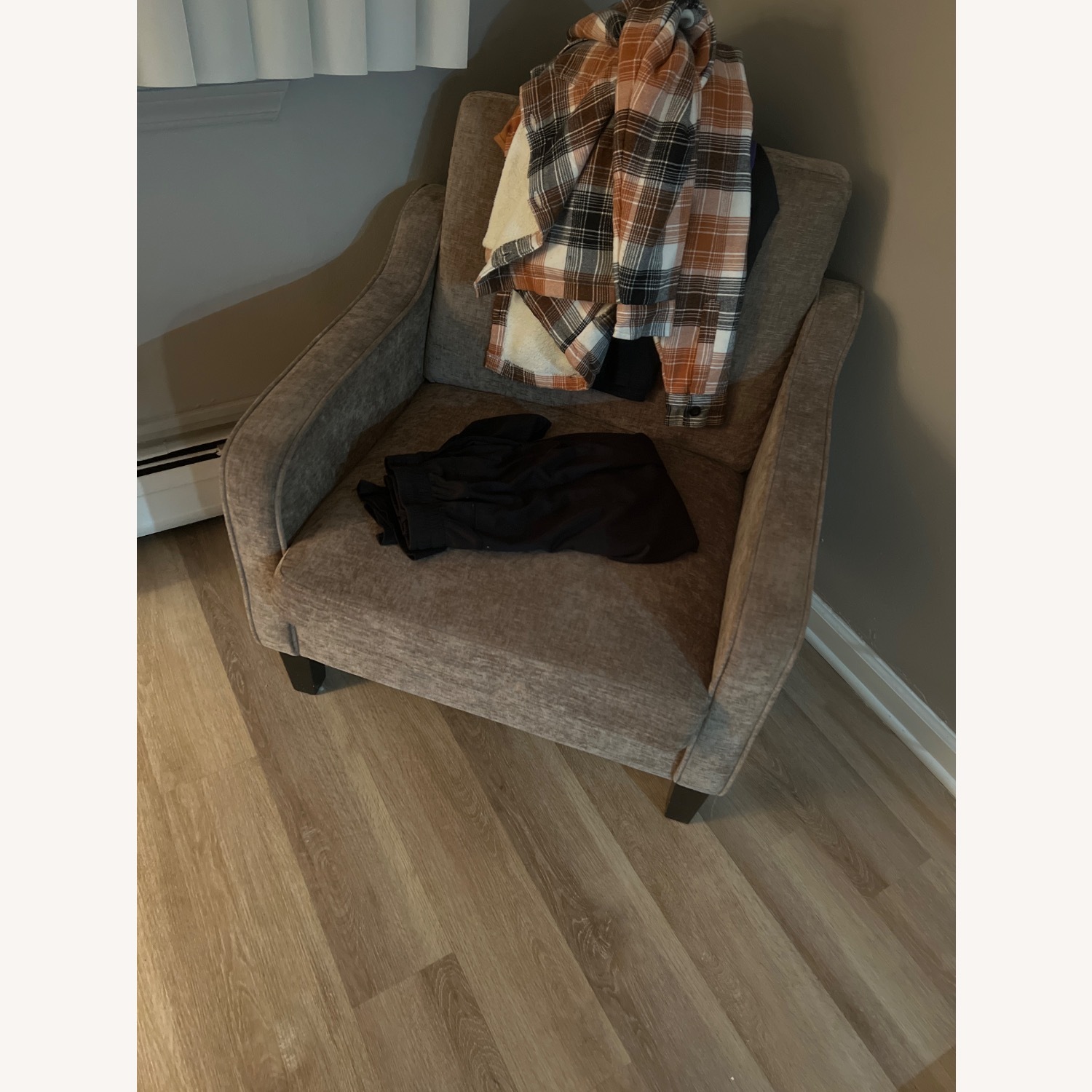 Light Brown Fabric Loveseat - image-2