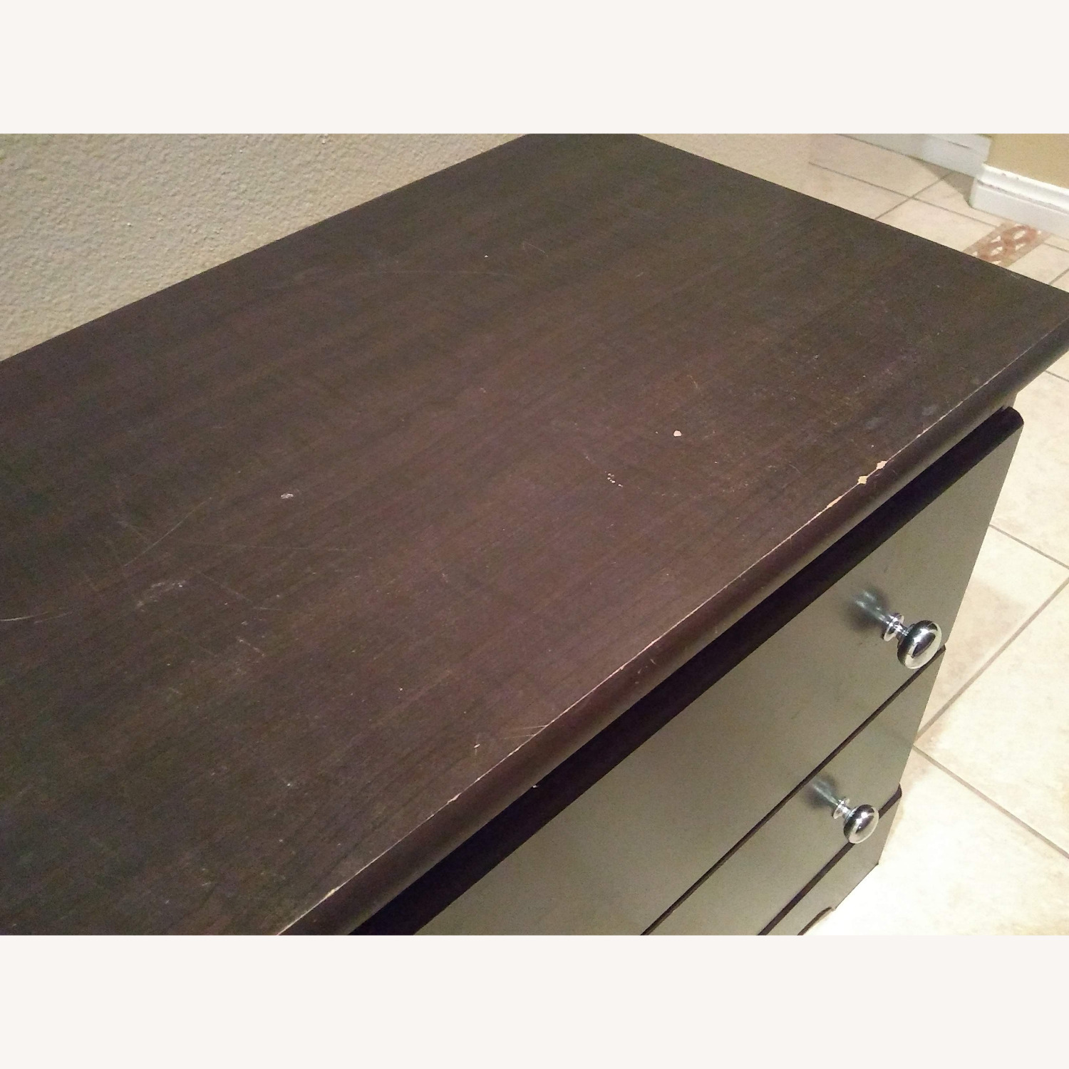 Dark Brown Wood Nightstand - image-6