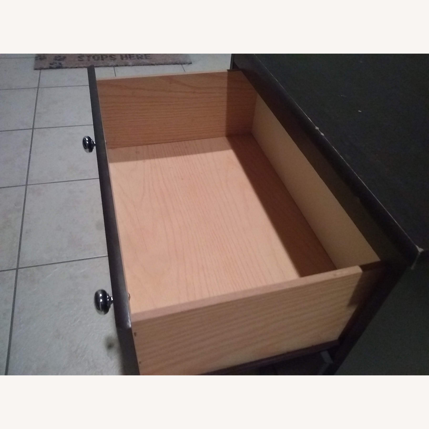 Dark Brown Wood Nightstand - image-12