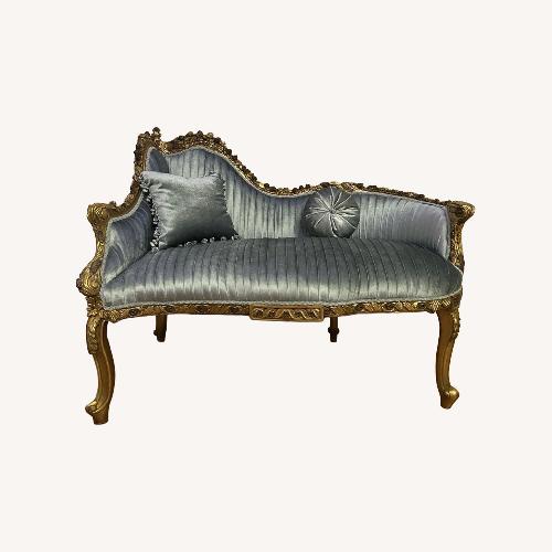 Used Antique Blue Velvet Chaise Lounge for sale on AptDeco