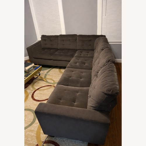 Used Raymour & Flanigan Dark Brown 3+ Piece Sectional for sale on AptDeco