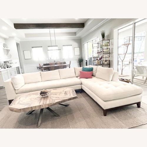 Used Arhaus Bryden White Fabric 2 Piece Sectional for sale on AptDeco