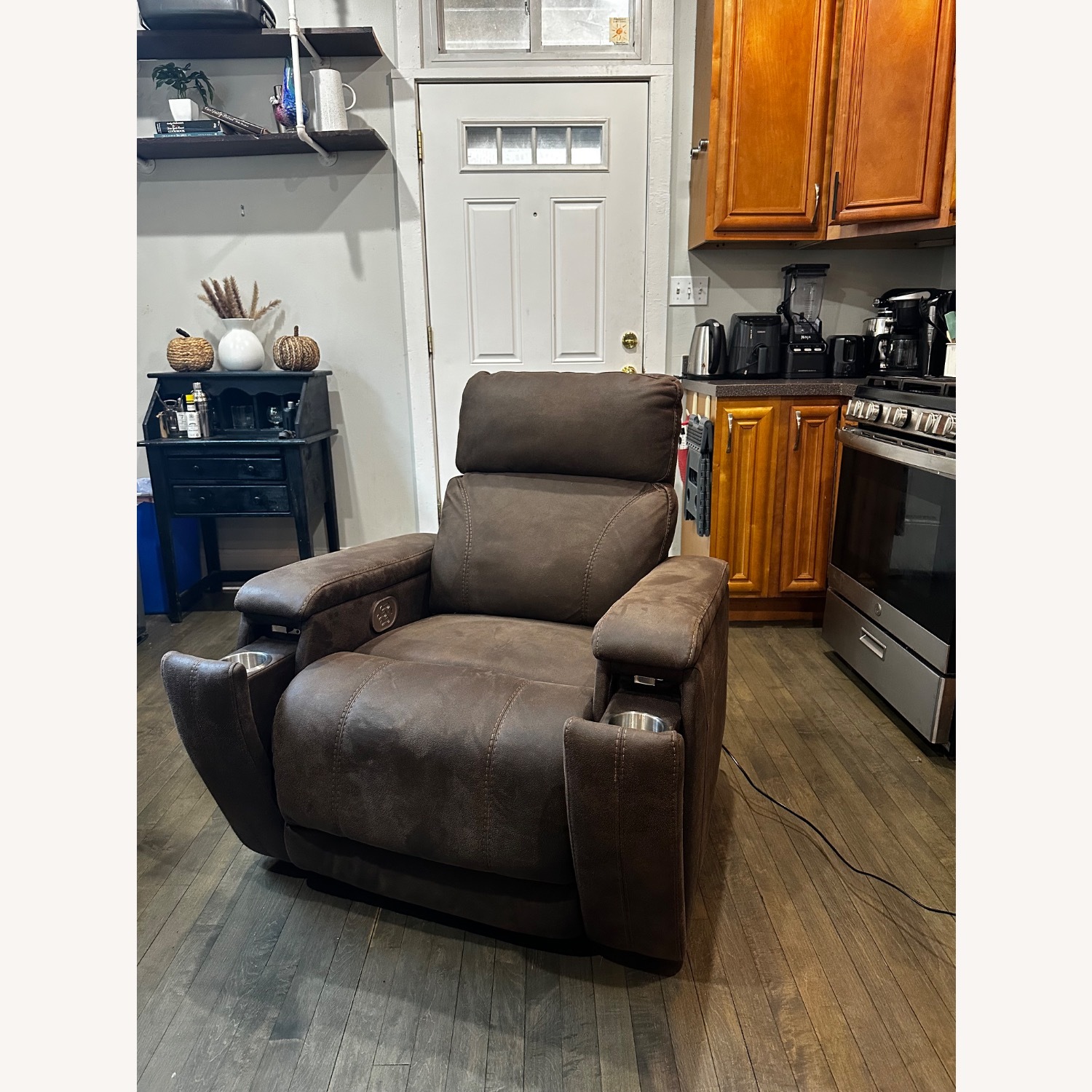 Ashley Furniture Dark Brown Leather Recliner - image-3