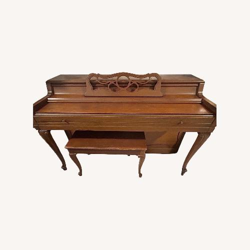 Used Vintage/Antique Piano Dark Brown Wood Desk for sale on AptDeco