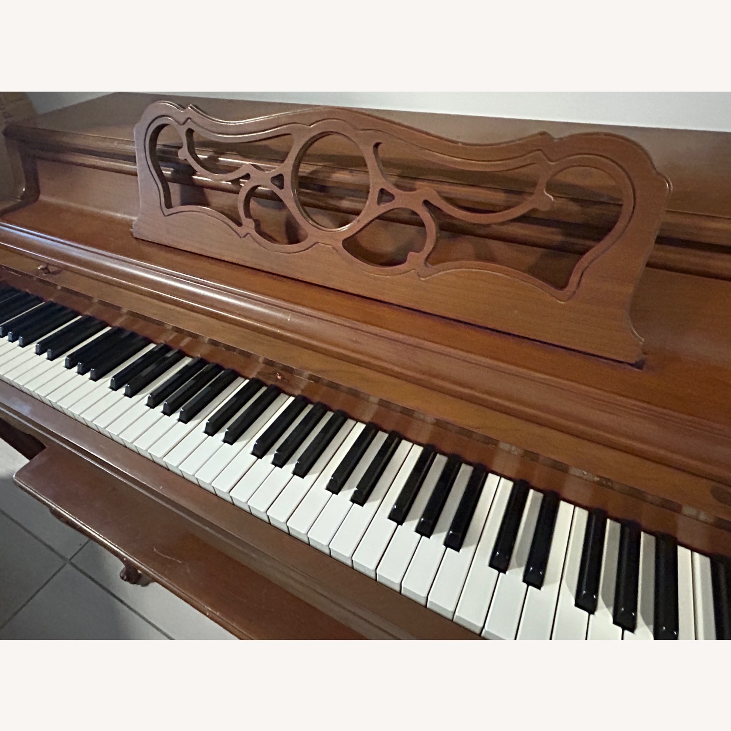 Vintage/Antique Piano Dark Brown Wood Desk - image-2