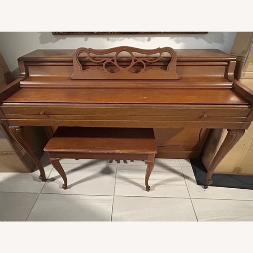 Used Vintage/Antique Piano Dark Brown Wood Desk for sale on AptDeco
