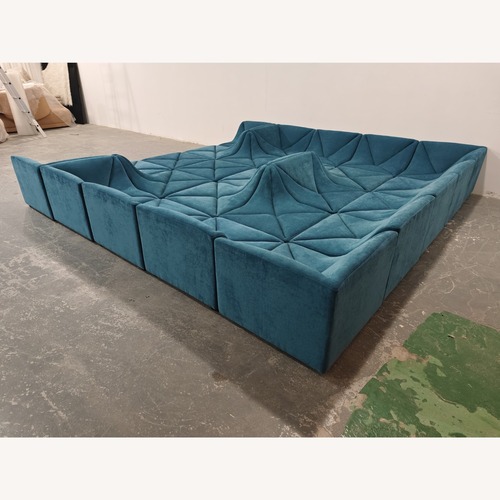 Used Dune Sofa Replica Blue Sofa for sale on AptDeco