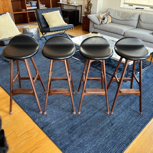 Used Erik Buch Style Bar Stools - Set of 4 for sale on AptDeco