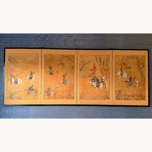 Used Byobu Folding Screen - Japanese Edo - 4 Panel for sale on AptDeco