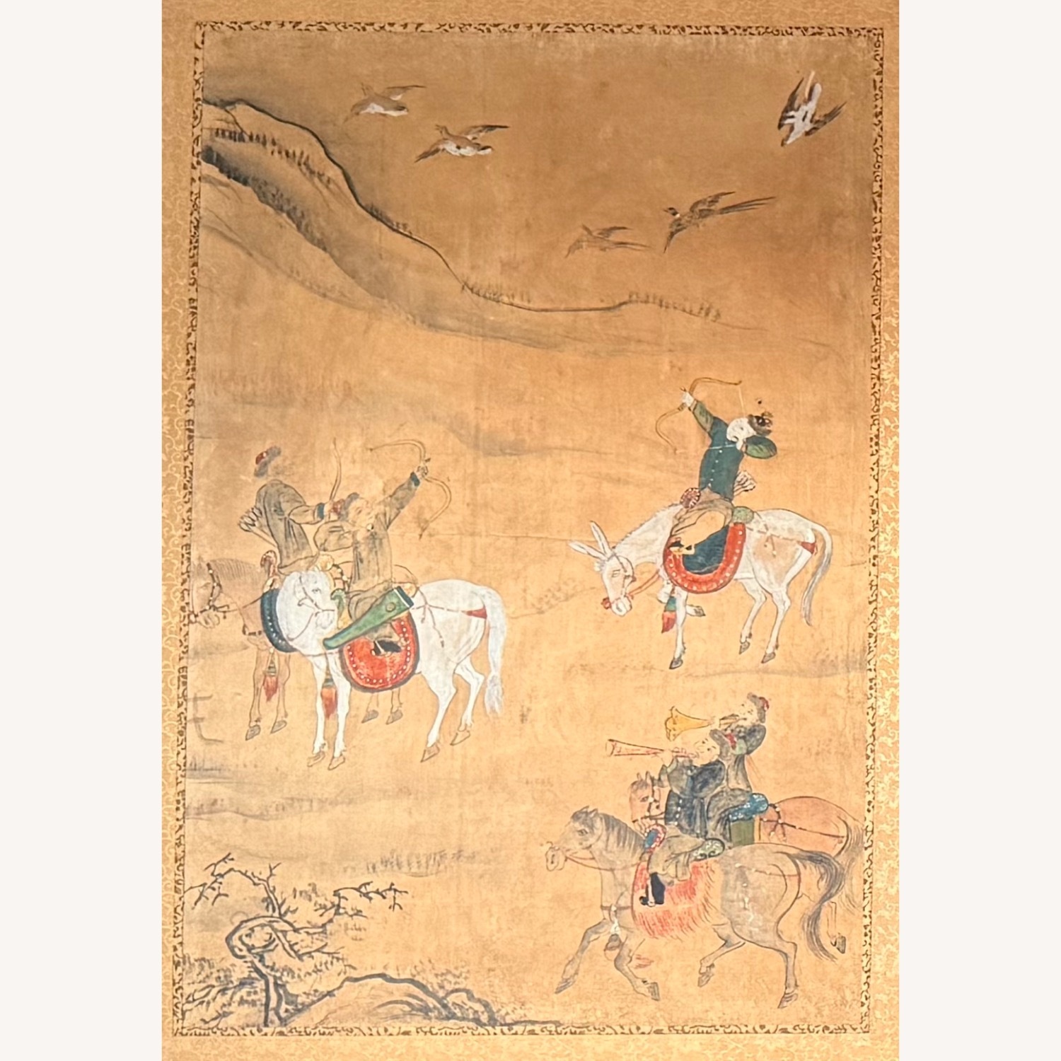 Byobu Folding Screen - Japanese Edo - 4 Panel - image-1