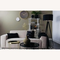 Vintage/Antique Dark Gray Fabric 2 Seater Sofa