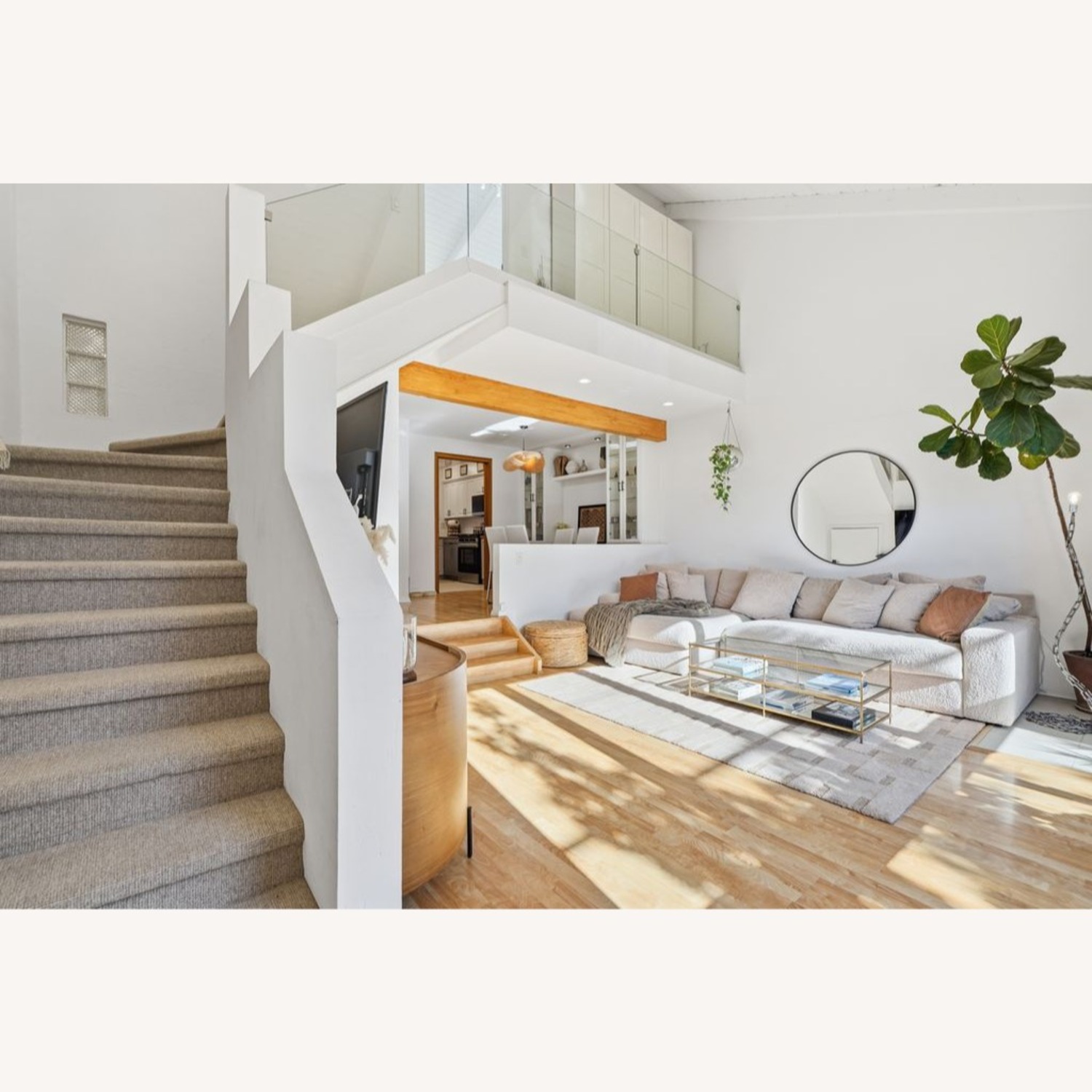 HD Buttercup Astrid Natural Fabric 3+ Seater Sofa - image-1