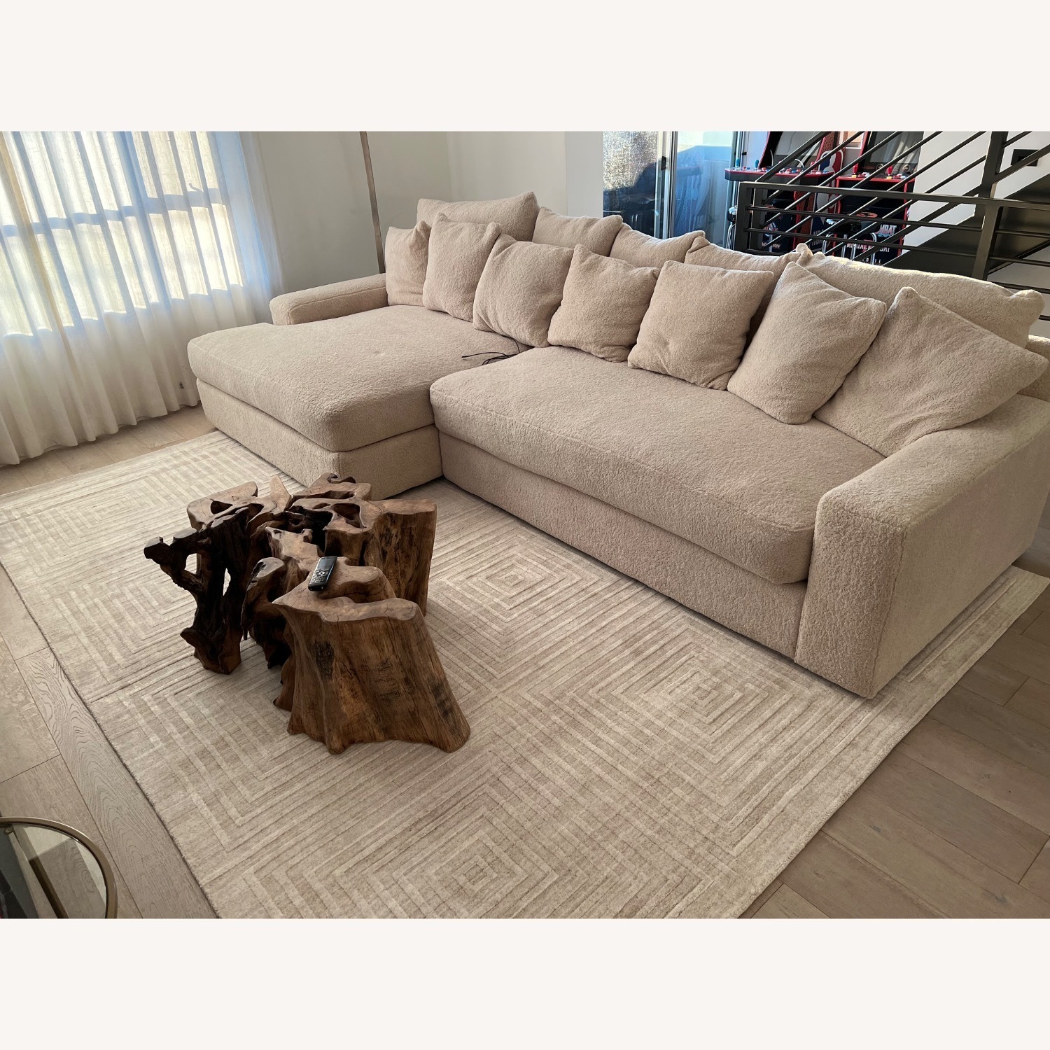 HD Buttercup Astrid Natural Fabric 3+ Seater Sofa - image-4