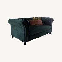 Vintage/Antique Green Velvet 2 Seater Sofa