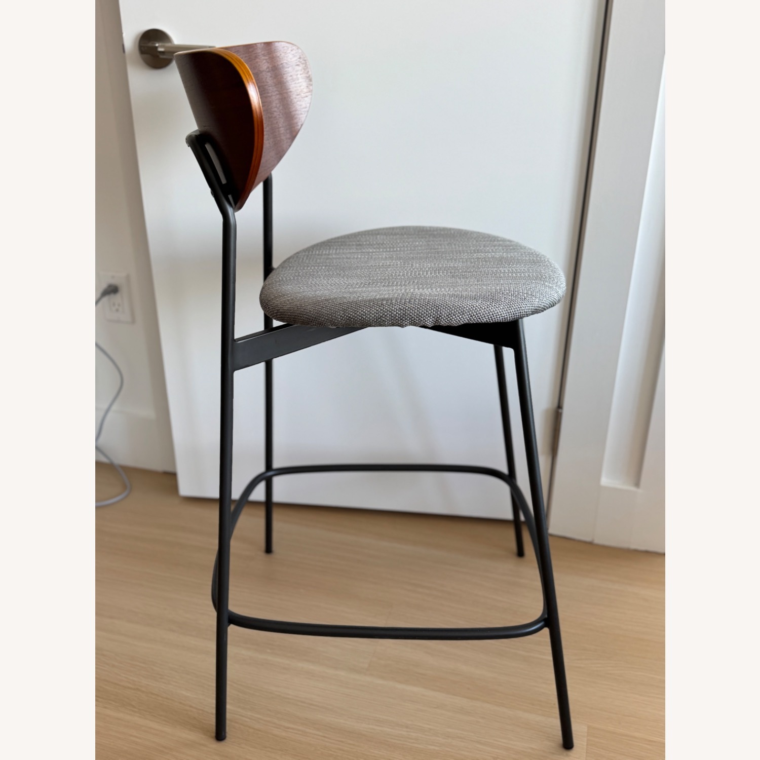 West Elm Light Gray Fabric Dining Chairs - image-3