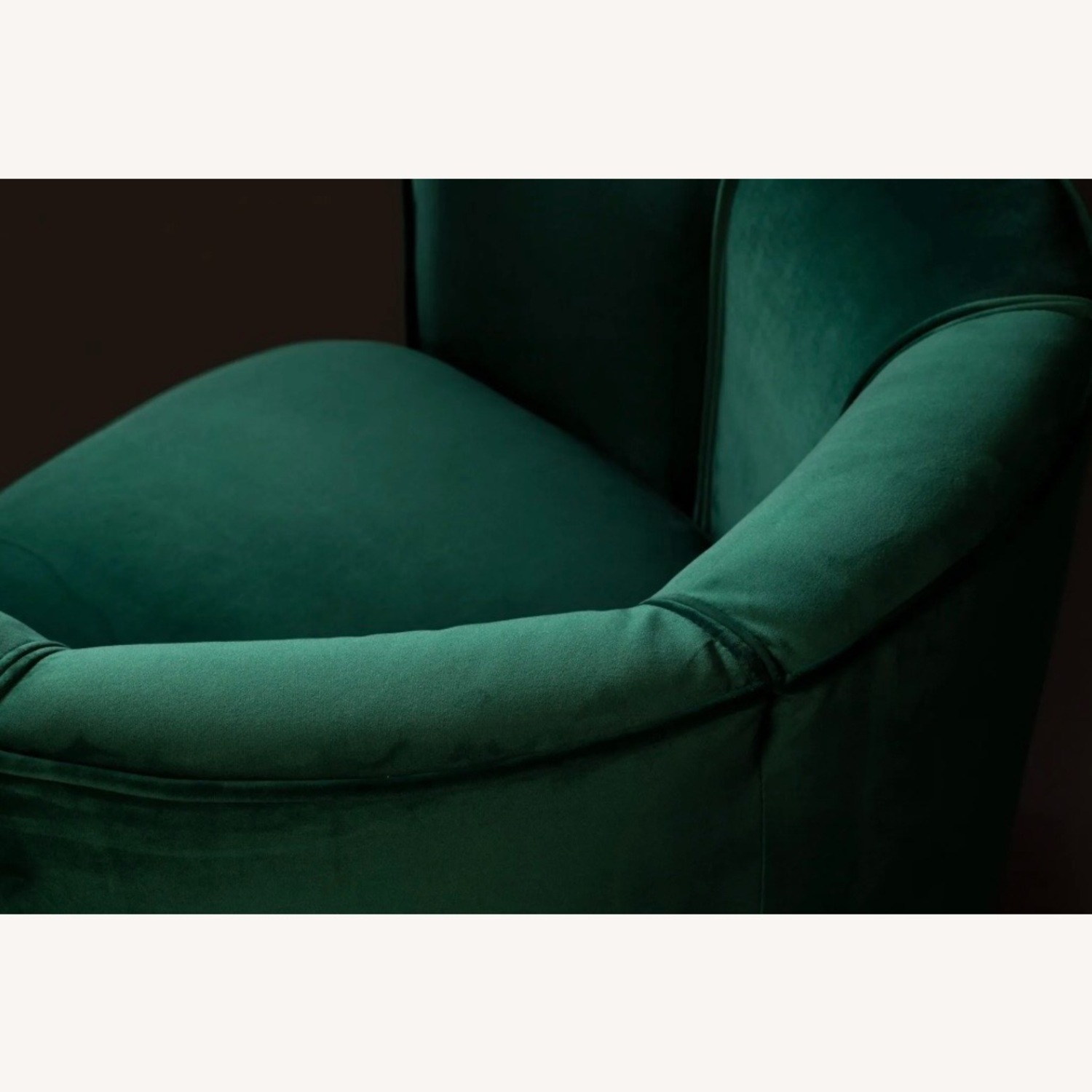 Vintage/Antique Green Velvet Accent Chair - image-1