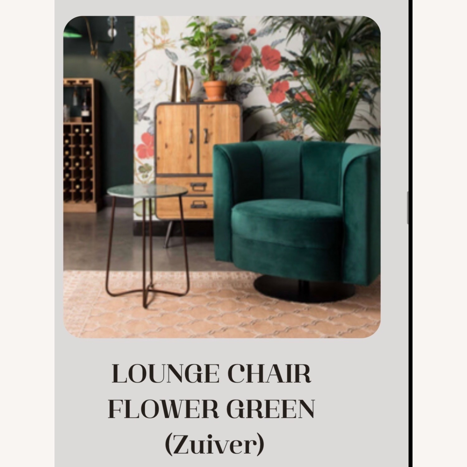 Vintage/Antique Green Velvet Accent Chair - image-2