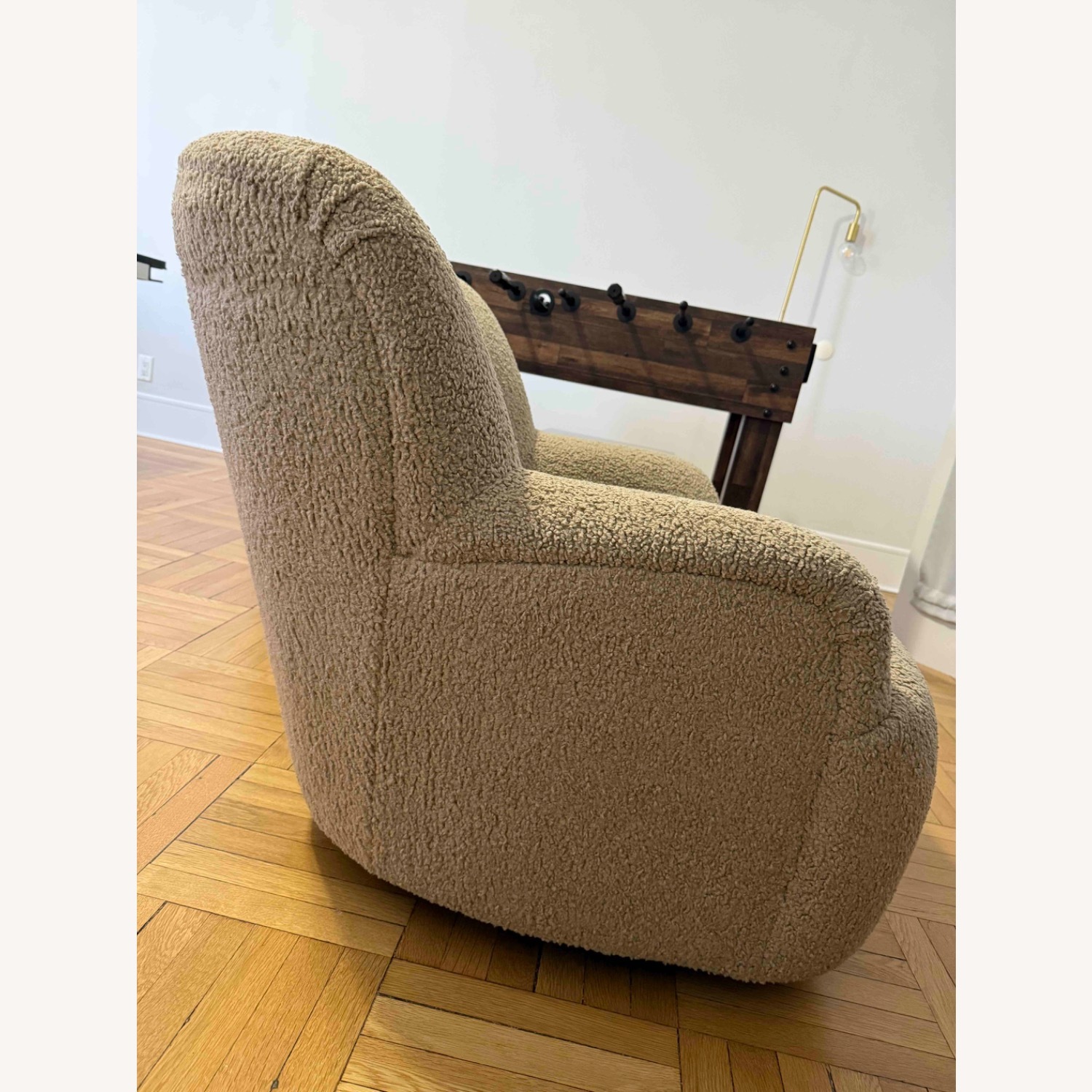 Pottery Barn Briar Light Brown Fuzzy Armchair - image-3