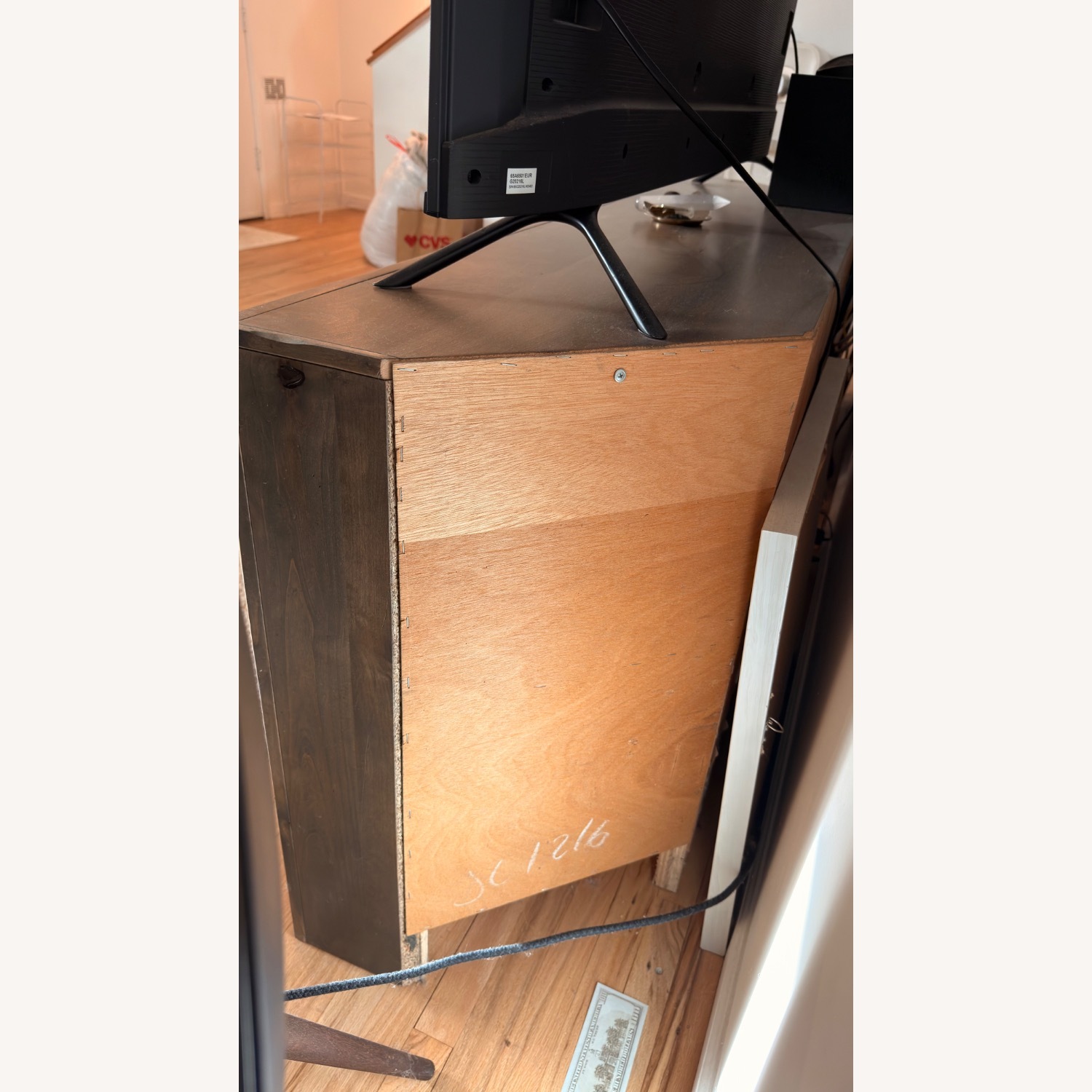 Living Spaces Dark Brown Wood Dresser - image-3