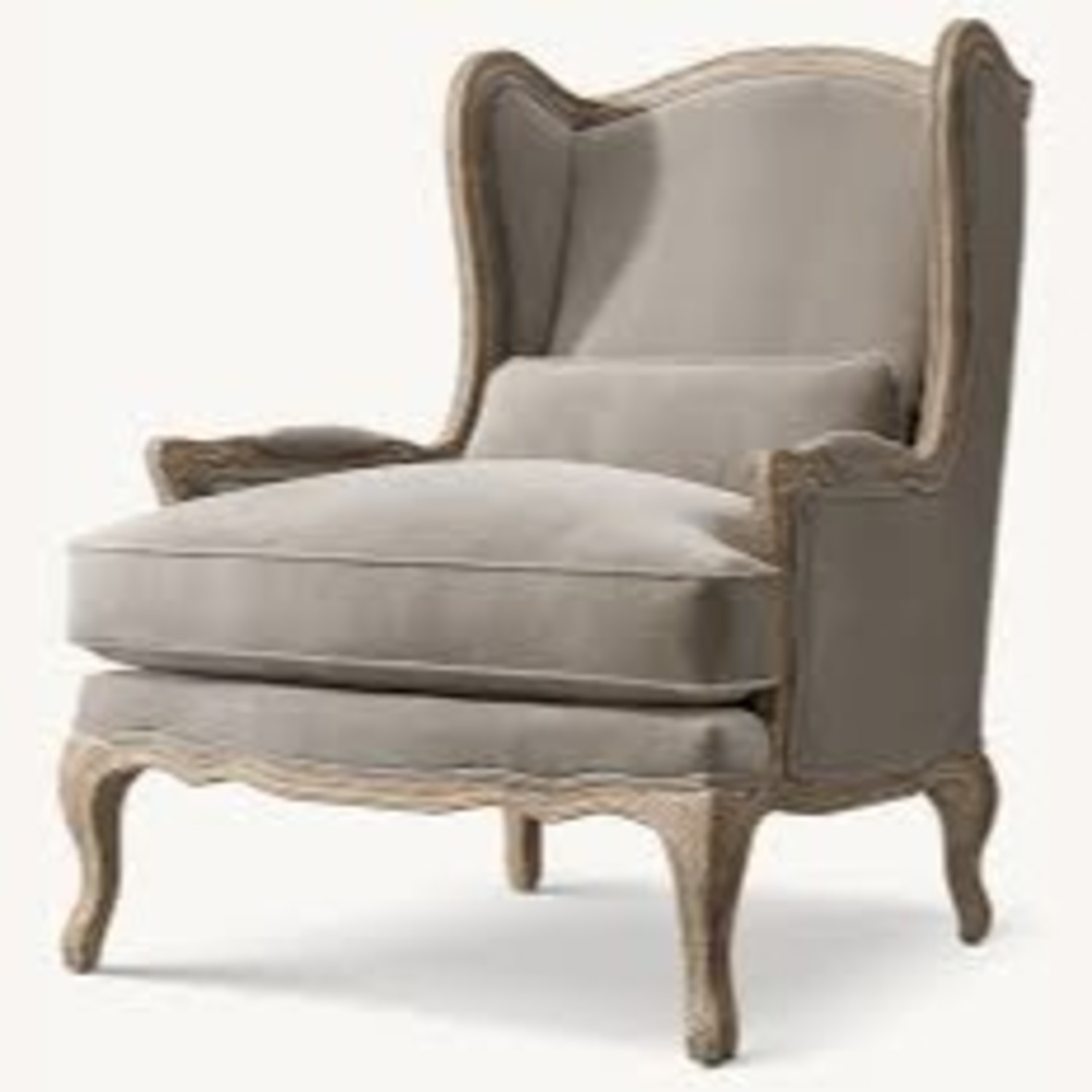Restoration Hardware Gray Linen Lorraine Wingback Chairs - image-1