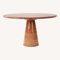 Eternity Modern Dario Red Travertine Dining Table
