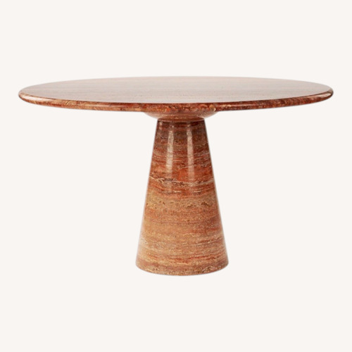 Used Eternity Modern Dario Red Travertine Dining Table for sale on AptDeco