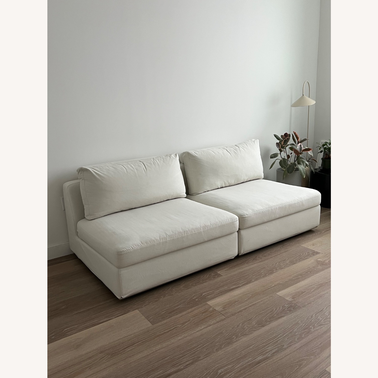 Rove Concepts Milo White Fabric 2 Piece Sectional - image-1