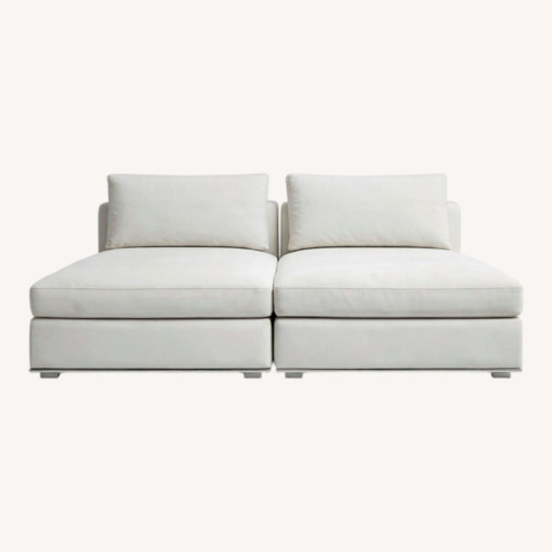 Used Rove Concepts Milo White Fabric 2 Piece Sectional for sale on AptDeco