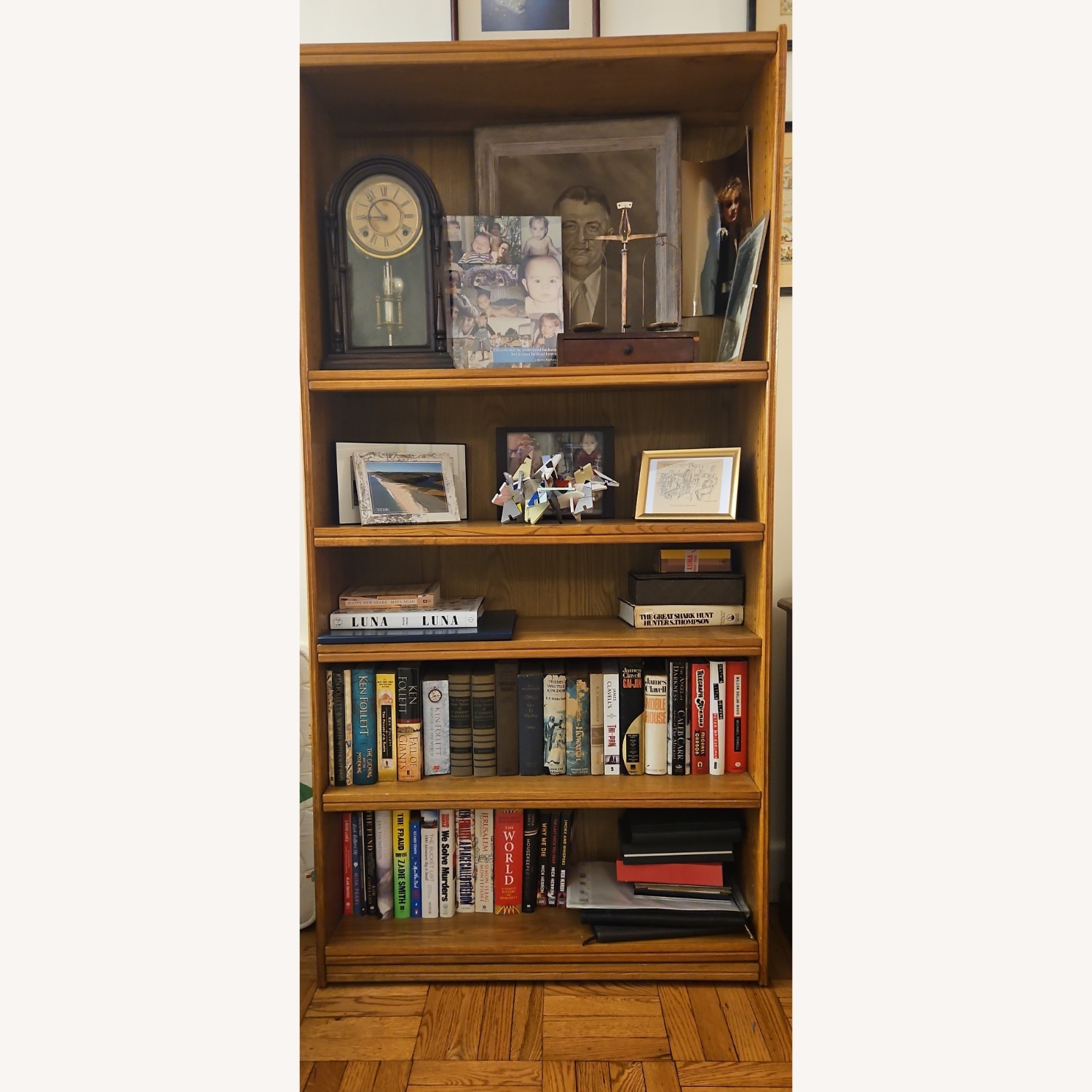 Frank Eastern Light Brown Wood Bookcase - image-0