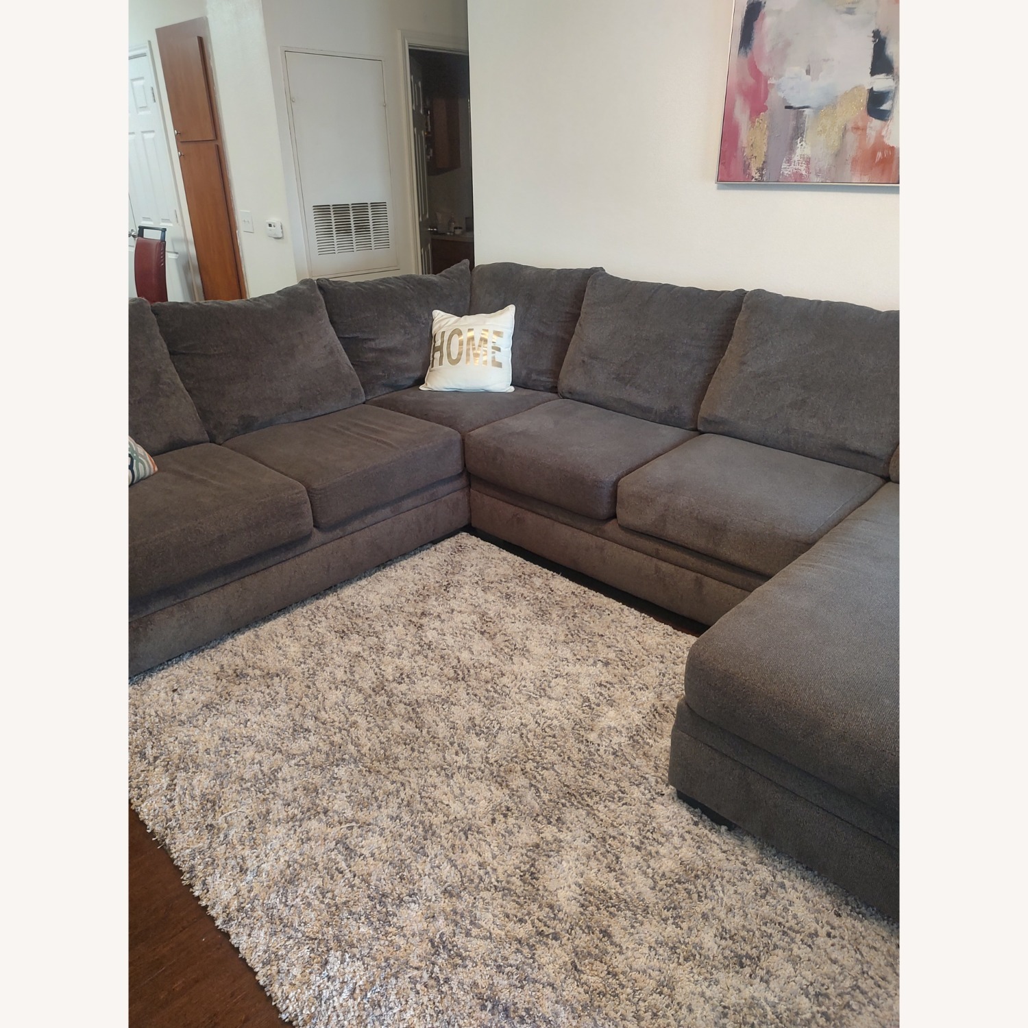 Rooms To Go Grey Sectional  - image-1