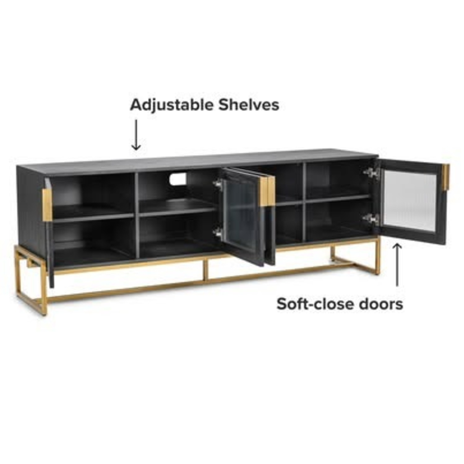 Article Oscuro 73" Cabinet - Black and Bronze - image-4