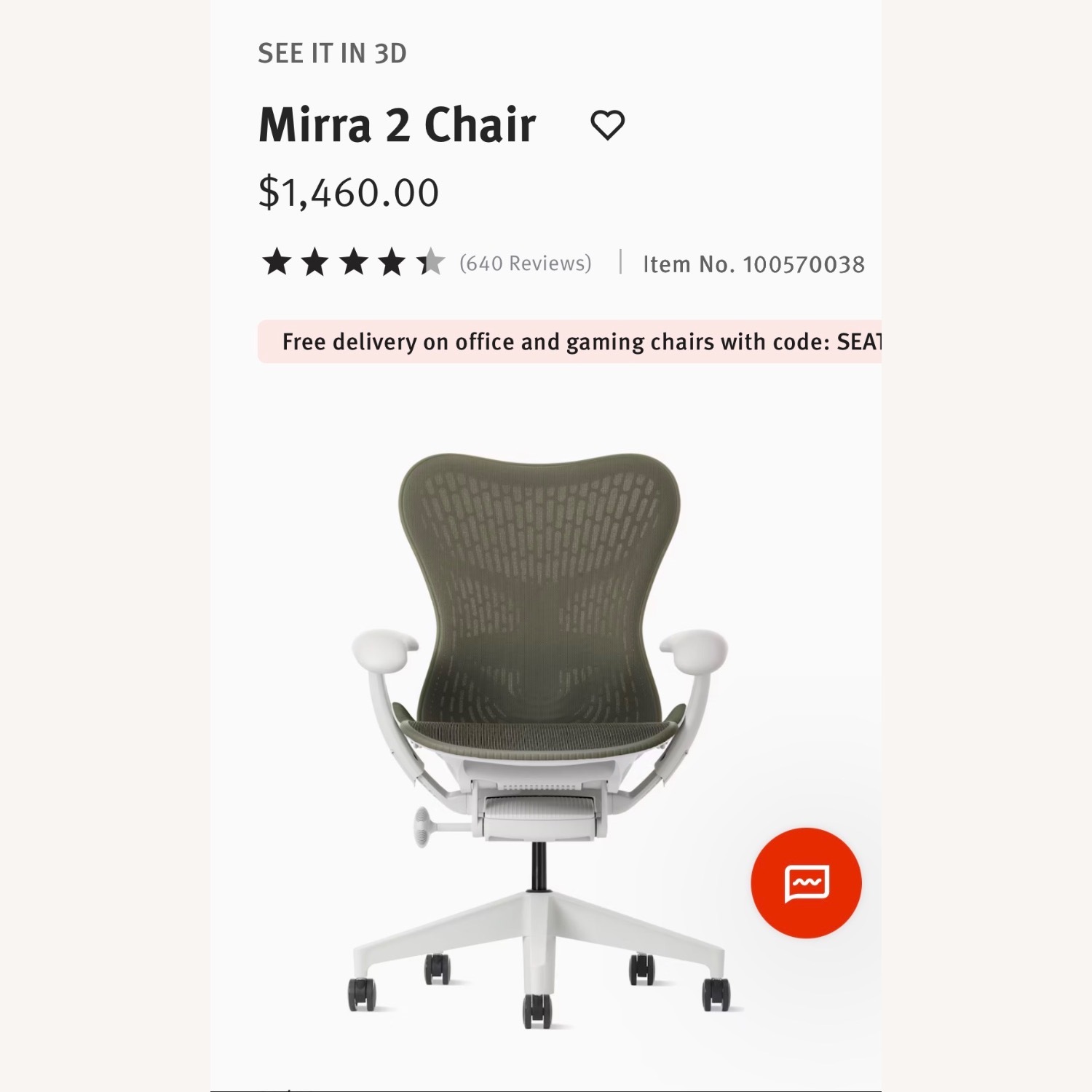 Herman Miller Mirra 2 Chair Green Office Chair - image-5