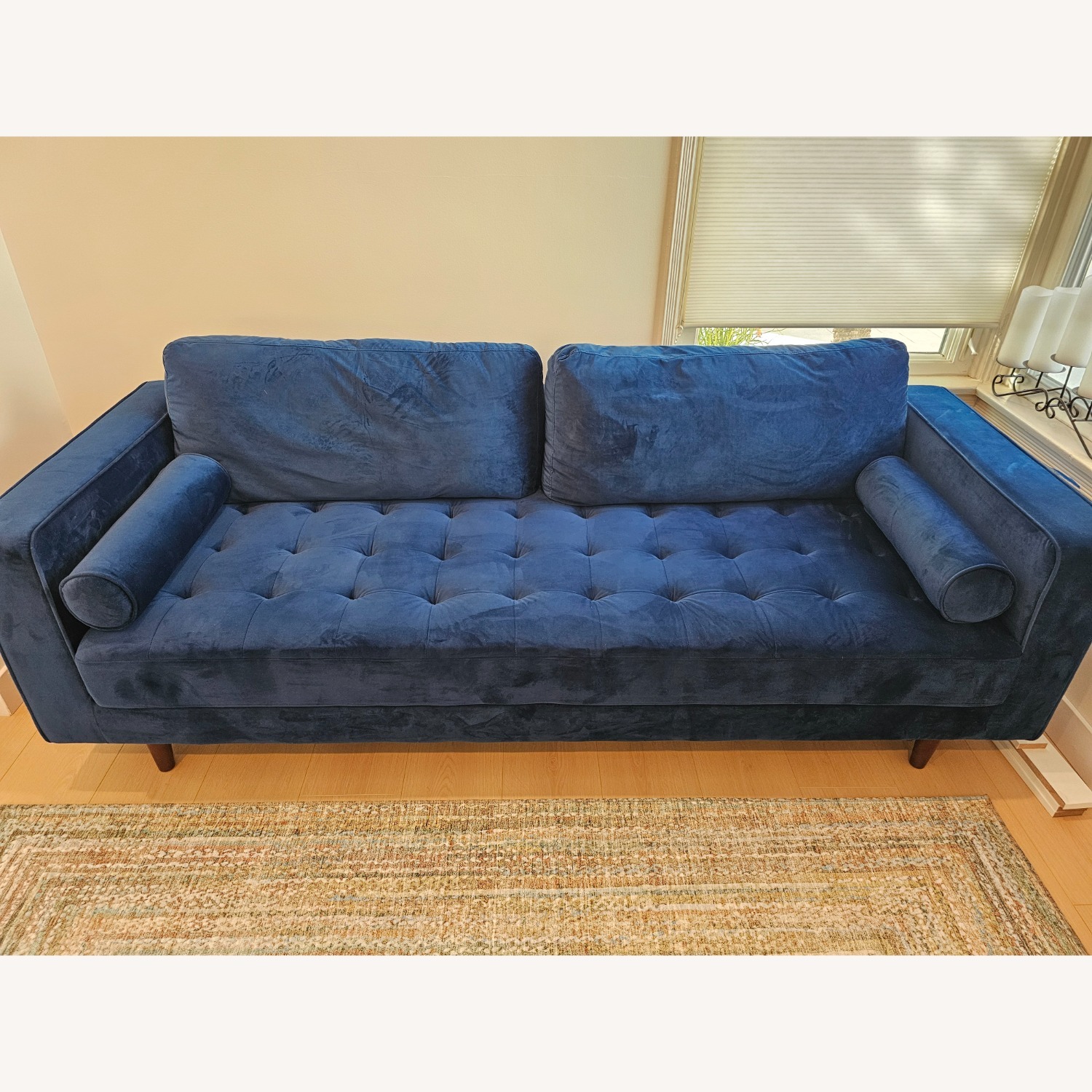 Modani Blue Microsuede 3+ Seater Sofa - image-3