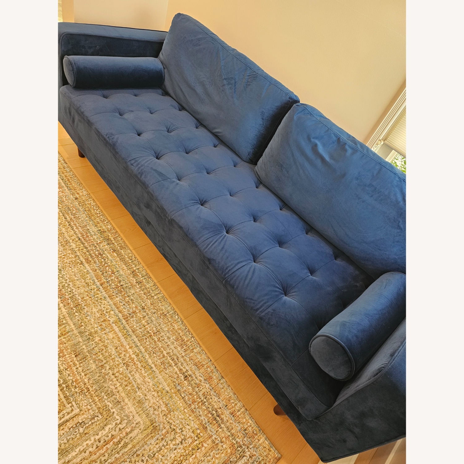 Modani Blue Microsuede 3+ Seater Sofa - image-1