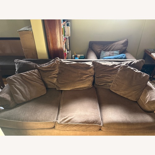 Used Clayton Marcus Dark Brown Fabric 3+ Seater Sofa for sale on AptDeco