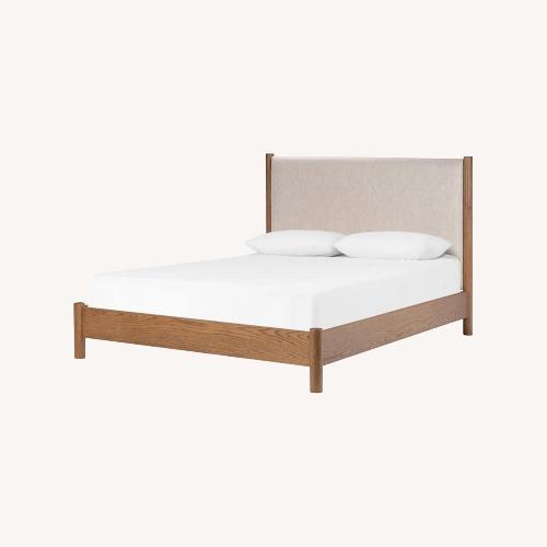 Used Pottery Barn Grover Natural Wood Queen Bed for sale on AptDeco