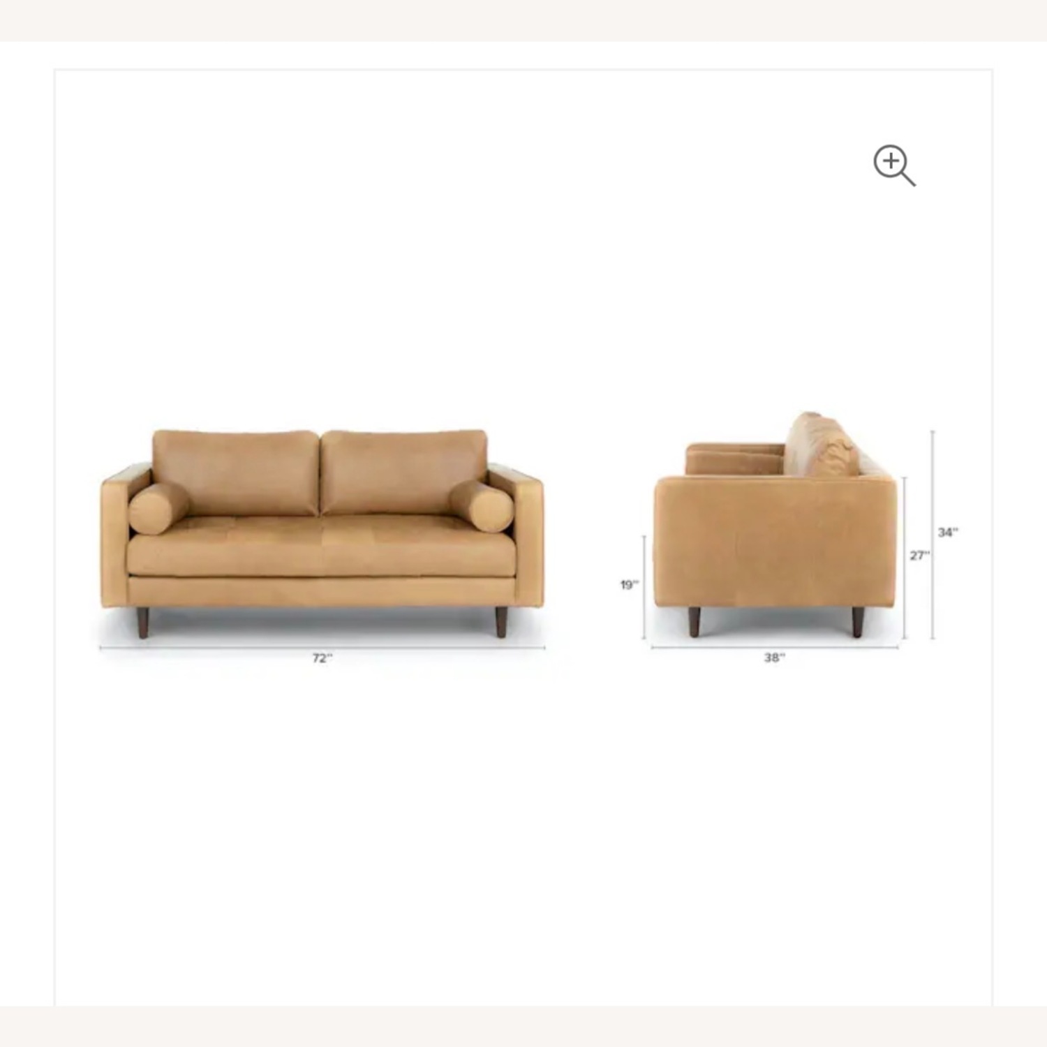 Article Sven Light Brown Leather Loveseat - image-1