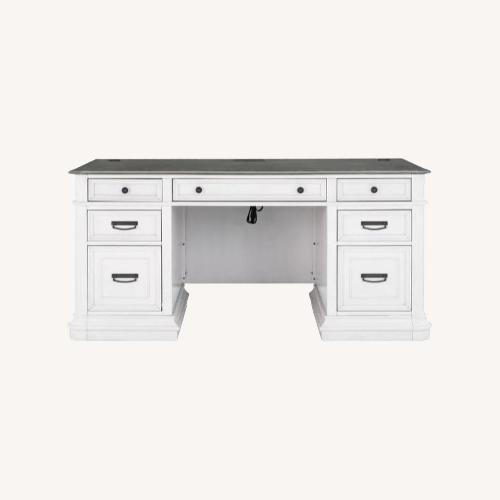 Used Coleman Roanoke White Credenza/desk White Wood Desk for sale on AptDeco