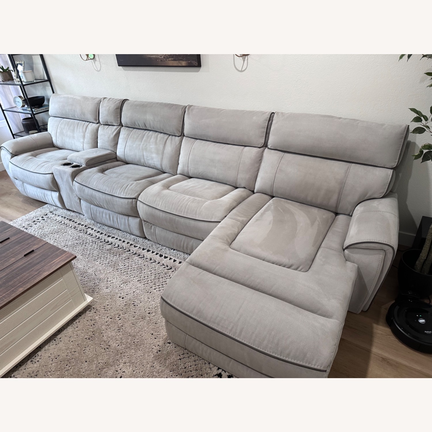 Light Gray Fabric 3+ Piece Sectional - image-2