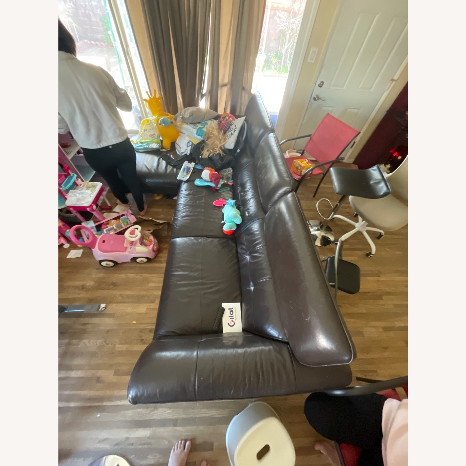 American Furniture Classics Real Leather Sectional Sofa  - image-4