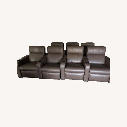Used Dark Brown Leather Armchair for Theater for sale on AptDeco
